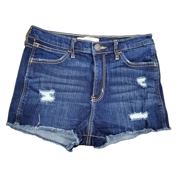 Abercrombie & Fitch Raw Hem Denim Jean Distressed Shorts Size 2 - Picture 1 of 7